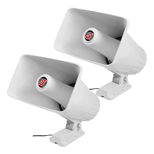 5 Core PA Speaker Pair 5 x 8" 65W Bull Horn Loud Audio Outdoor Speakers System 8Ohm Reflex Megaphone-0